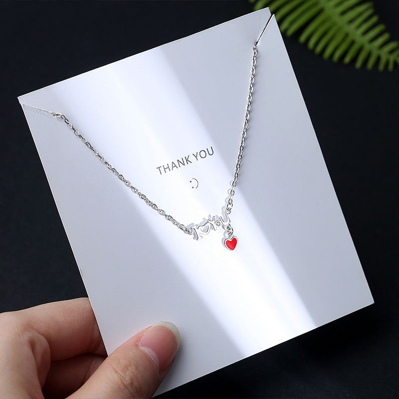 Wholesale of Small Red Heart Letter Necklaces and Collarbone Chains